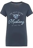Großer Print MUSTANG Damen Halbarm-Shirt Print-Shirt