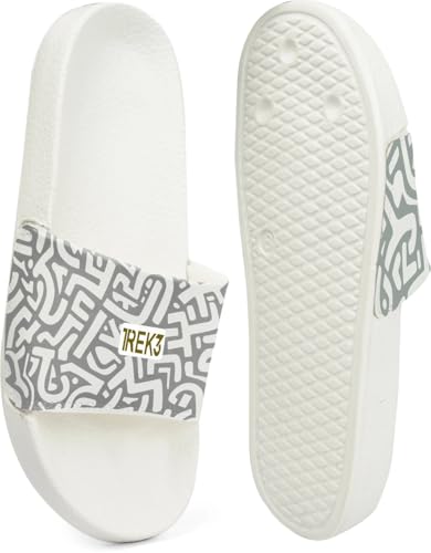 Image of Slide Flip Flops Slippers for Men & Women, Casual Slip-On, Lightweight Comfortable Open Toe Slippers for Daily, Anti-Slip Sole Bathroom Slippers,