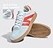 LUCKY STEP Women Classic Retro Gum Sole Fashion Sneakers Casual Tennis Skate Shoe Genuine Leather Walking Footwear Anti Slip Trainers(Mint/Red,11)