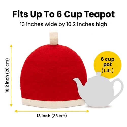 Image of Glaciart One Wool Teapot Cozy Kettle Cover | Dome Shaped Large Tea Cosy, Kettle or French Press | Handmade & Needle Felted from Natural Wool | Warms Up to 2 Hours | Great as Gift