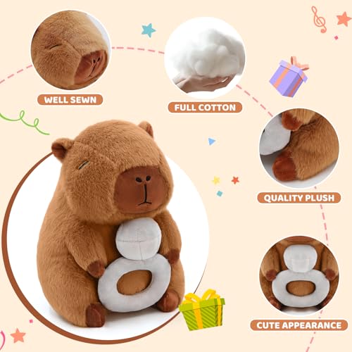 Image of Valentines Stuffed Animal - Cute Capybara Plush with Diamond - 13-inch Kawaii Capybara Stuffed Animal Pillow Soft Stuffed Plushies Toy for Romantic Sweet Gifts for Her