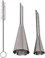 Mimo Style Bicos Para Confeitaria em Aço Inoxidável. Conjunto de Dois Bicos e Acompanha Acessório Para Limpeza. Perfeitos Para Os Mais Diversos Tipos de Sobremesas. Reutilizável, Resistente e Durável