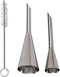Mimo Style Bicos Para Confeitaria em Aço Inoxidável. Conjunto de Dois Bicos e Acompanha Acessório Para Limpeza. Perfeitos Para Os Mais Diversos Tipos de Sobremesas. Reutilizável, Resistente e Durável