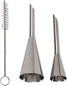 Mimo Style Bicos Para Confeitaria em Aço Inoxidável. Conjunto de Dois Bicos e Acompanha Acessório Para Limpeza. Perfeitos Para Os Mais Diversos Tipos de Sobremesas. Reutilizável, Resistente e Durável