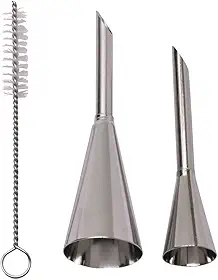 Mimo Style Bicos Para Confeitaria em Aço Inoxidável. Conjunto de Dois Bicos e Acompanha Acessório Para Limpeza. Perfeitos Para Os Mais Diversos Tipos de Sobremesas. Reutilizável, Resistente e Durável