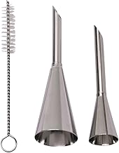 Mimo Style Bicos Para Confeitaria em Aço Inoxidável. Conjunto de Dois Bicos e Acompanha Acessório Para Limpeza. Perfeitos Para Os Mais Diversos Tipos de Sobremesas. Reutilizável, Resistente e Durável