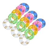 HOMOCONO 15個入り 充気ミニ泳ぐリング カートゥーン柄の可愛いダックデザイン 小型プール飾り おもちゃ撮影用小物 ドールハウスデコレーシ