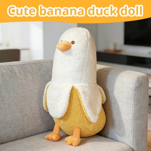 Mineup Plüschtier Banane Ente, 50cm Bananen Enten Plüschtier, Kawaii Ente Banane Kissen, Bananen Plüschtiere Kissen, Kawaii Ent Plüsch, Banan Kisse Puppe Geschenk Für Weihnachten Geburtstag