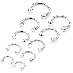 18G Silver - 6mm, 8mm, 10mm, 12mm, 14mm (1 pair each)