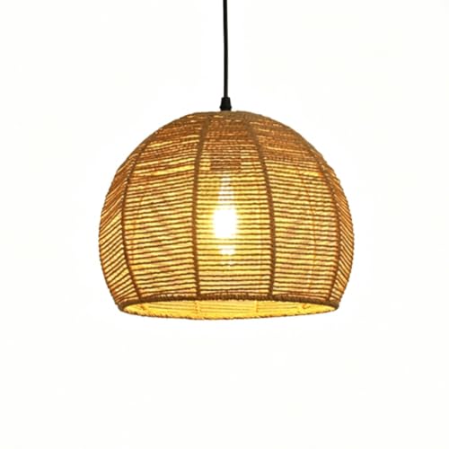 Lampe suspendue en corde de chanvre naturelle style japonais lustre salon