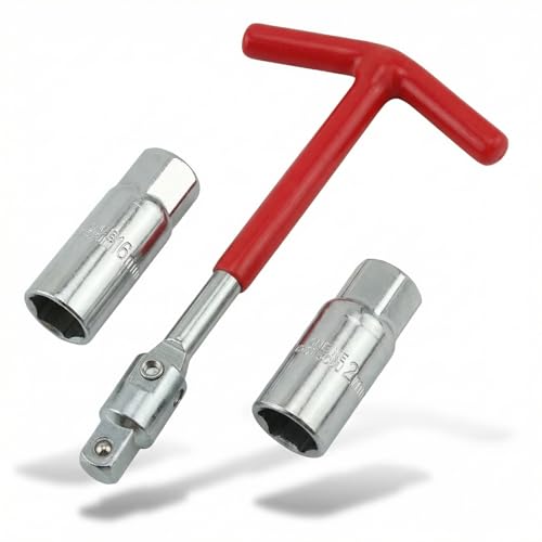 LOOTOOLS 3 PCS Spark Plug Socket Wrench Set, 13/16" & 5/8" Spark Plug Socket, 3/8" Drive Spark Plug Removal Tool for Motorcycles, Lawn Mowers & Small Motor Vehicles