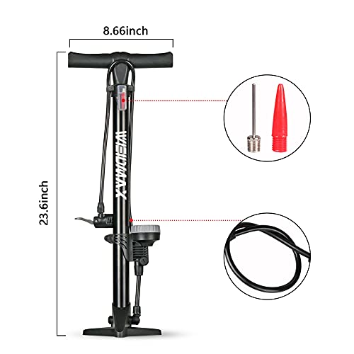 Bike Pump, WEIDMAX Ergonomic Bike Floor Pump Track Pump Bicycle Tire Air Pump Portable Inflator Pump with Gauge & Smart… - Image 6