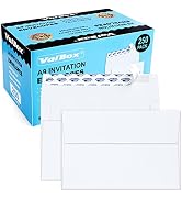 ValBox A9 Invitation Envelopes 250 Qty 5-3/4 x 8-3/4" White Envelopes Self Seal for Invitations, ...