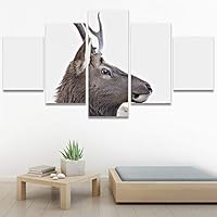 SIGNWIN 5 Panel Canvas Wall Art Animals Cheetah Closeup Contemporary Expressive Modern Artwork for Home Decorations Ready to Hang - 60