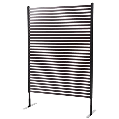 Sichtschutz für den Außenbereich, Sichtschutzzaun, Metall-Sichtschutz, Terrassen-Sichtschutz, dekorative Rohre und Lamellen, Trennwand, Sichtschutz für Hinterhof, Terrasse, Garten, Braun (90 x 180 cm)