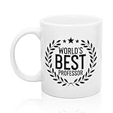 XQLZY World’S Best Professor Coffee Mug, Graduation Gifts for Professors University Teacher, Promotion Retirement Gifts for Professor Teacher, Birthday Present for Coworker Friends Family Men Women