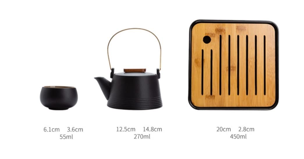 Zestaw filiżanek do espresso, kubki do kawy, filiżanki do herbaty Zestawy z czajnikami Ceramika 4 filiżanki do herbaty i okrągła taca. Garnek