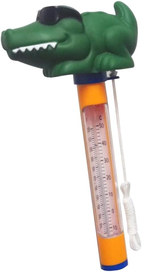 Floating Swimming Thermometer for Pools & Spas | Solar Powered | Outdoor & Indoor Use | Accurate Temperature Reading |Material - Duck in Glasses