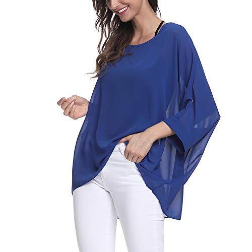 Image of Ckikiou Plus Size Batwing Flowy Semi Sheer Chiffon Blouse Tunic for Women Summer Floral Print Boho Beach Cover ups