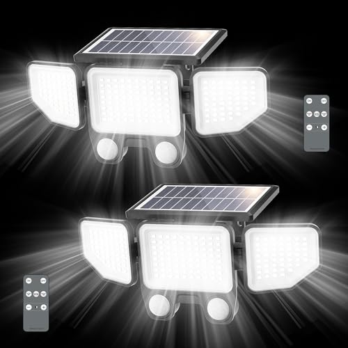 Onforu Solar Lights Outdoor, 3000LM 180 LED Motion Sensor Flood Lights with Remote Control, 3 Modes...