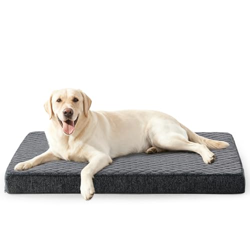 JOEJOY Orthopädisches Hundebett Grosse Hunde,XL Hundekissen Waschbar Flauschig Hundematte, Hundematratze für Große Hunde, rutschfeste Unterseite, 104x69x9.5cm