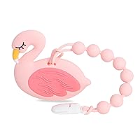 Vista 12 de Juguetes de dentición para bebés, mordedor de silicona de grado alimenticio con soporte de clip para chupete de una sola pieza, regalo para bebé