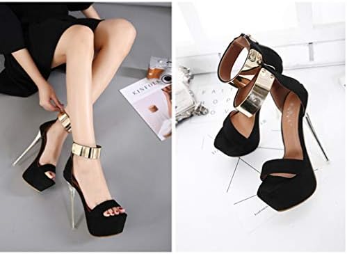 1 Pair Black High Heel High Heel Sandal Heels for Women High Heels Sandals Pointy Platform Stiletto Womens Slide Sandals Thin Heel Sandals Gold Heel Open Toed Shoes Miss Rivet | Image 7