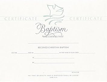 Baptism Certificate - Premium, Pearl Foil Embossed