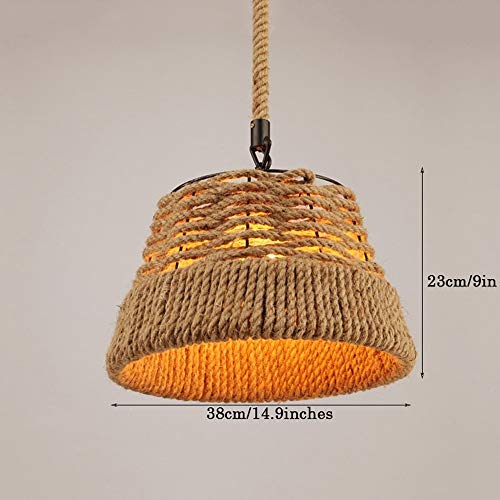Lustre rustic à tête unique en corde tressée de style américain