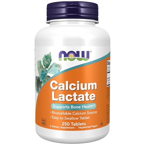 NOW Foods Supplements, Calcium Lactate, Supports Bone Health, Easy to Swallow Tablet, 250 Tablets