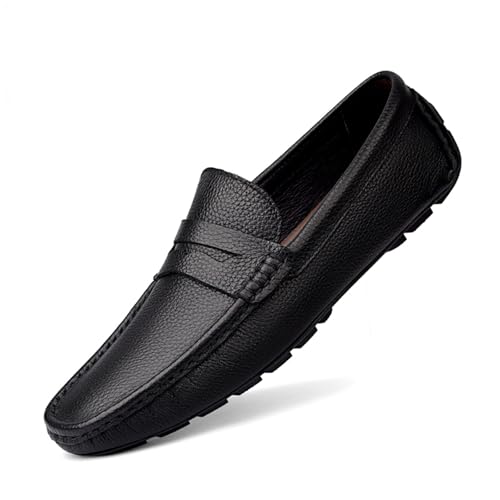 MWX Men's Dress Loafers Black Casual Slip On Shoes Fashion Soft Lightweight Boat Shoes