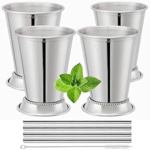 Flavourd Mint Julep Becher Set mit 4 Trinkhalmen