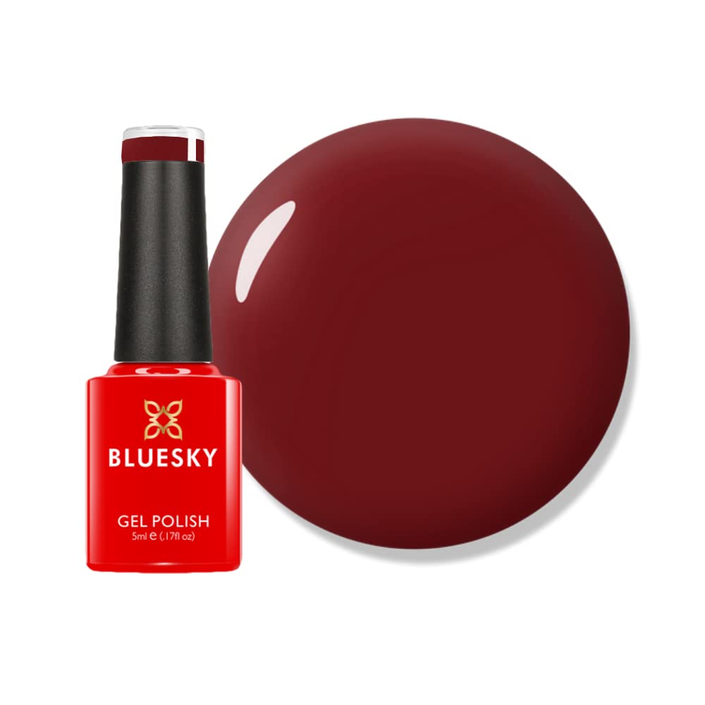 Bluesky Gel Nail Polish, Paradise Deep Red - 80575, Dark Red, Long Lasting, Chip Resistant, 5ml (Requires Drying Under UV LED Lamp)