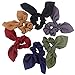 Hair Scarf Silk Scrunchies Ponytail - (6 Pack) SOLID DREAM COLORS Unique Hair Ties Designs to match Different Outfits – Cool Satin Silk Hair Bands for Women Teen Tween Hair Scarves Tie