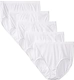 Fruit of the Loom Women's Plus Size "Fit For Me" 5 Pack Original Cotton Brief Panties, White, 11