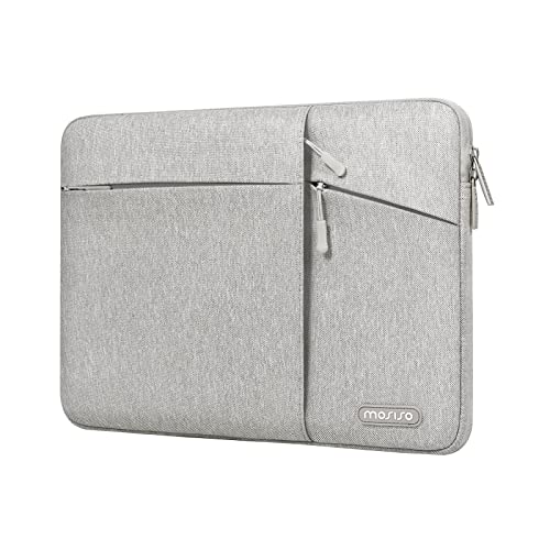 MOSISO Laptop Sleeve Bag Compatible with MacBook Air 13 inch M2 M1 2023-2018 / Pro 13 inch M2 M1 2023-2016, Surface Pro 8/7/6/X/5/4/3 with Horizontal Vertical&Right Bevel Pockets, Gray