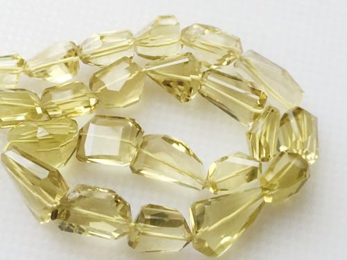 Quartz citron perles à facettes de qualité gemme pour la haute joaillerie créative - 4