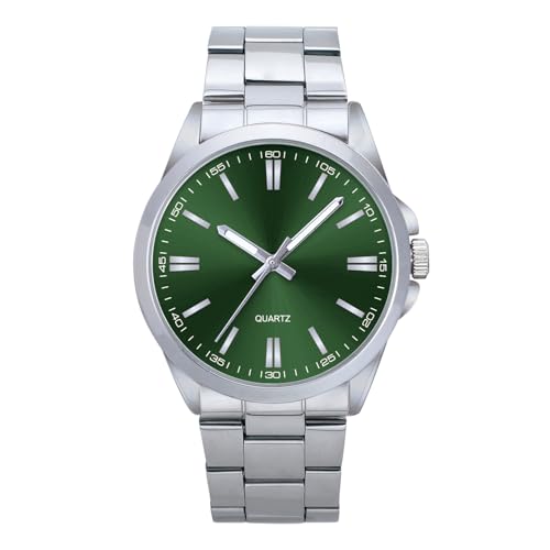 NUOVO �����Y �N���V�b�N�E�H�b�` 41mm ������ �V���o�[ �X�e�����X�X�`�[���P�[�X �A�i���O�\�� �A���r�A���� �h��, �O���[��, �N���V�b�N