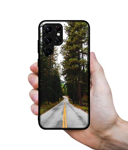Image of Road Photo Design Premium 2D Printed Metal Back Case Cover for Samsung Galaxy S22 Ultra 5G