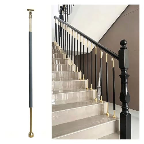 Montants Al-Mg âme tige 95cm pivot bleu gris pour escalier de villa