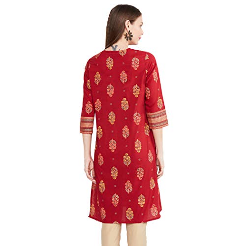 Image of Max Women Embroidered Three-Quarter Sleeves Kurta