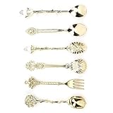 Jolies cuillères décoratives à œufs durs, cuillère à dessert et fourchette, cuillères à dessert, petites cuillères pour dessert, cuillères à thé, cuillère vintage 5. Ensemble complet pour plus de commodité : le paquet comprend 5 cuillères et 1 fourchette, offrant une solution de restauration complète en un seul achat. Parfait pour les réunions de famille ou les occasions spéciales, cet ensemble polyvalent répond à vos besoins en matière de restauration.