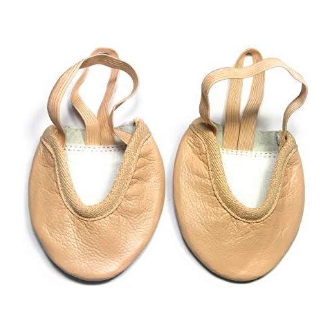 Toe Half Gymnastics Rhythmic Shoes Beige Nude Lyrical Ballet Dance Pure Leather (Numeric_4) Cover