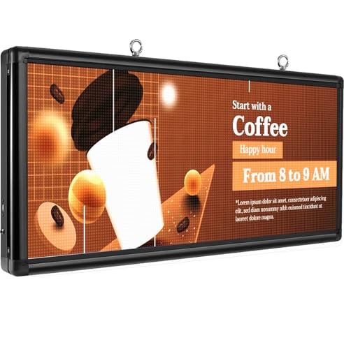 Image of P6 Programmable LED Sign 40 inchx18 inch Outdoor Digital Display Board with Custom Scrolling Text,Electronic Message Board for Business Advertising, Waterproof Marquee Ticker