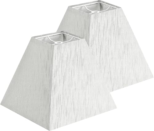 GO&SO Small Square Lamp Shades for Small Table Lamps,4"×9"×8.3" Gray Shade