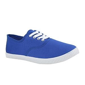 stiefelparadies stiefelparadies Sportliche Damen Herren Sneakers Unisex Basic Freizeit Schnürer Stoff Prints viele Farben Schuhe 130817 Blau Blue 45 Flandell