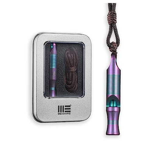 WeKnife Emergency Whistle Survival Loud, Titanium Outdoor Safety Whistle Survival Shrill Loud Blast With Paracord for Kayak, Life Vest, Jacket, Boating, Fishing,Camping, Hiking, Hunting, Coyote A-05AP