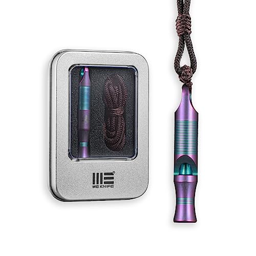 WeKnife Emergency Whistle Survival Loud, Titanium Outdoor Safety Whistle Survival Shrill Loud Blast With Paracord for Kayak, Life Vest, Jacket, Boating, Fishing,Camping, Hiking, Hunting, Coyote A-05AP
