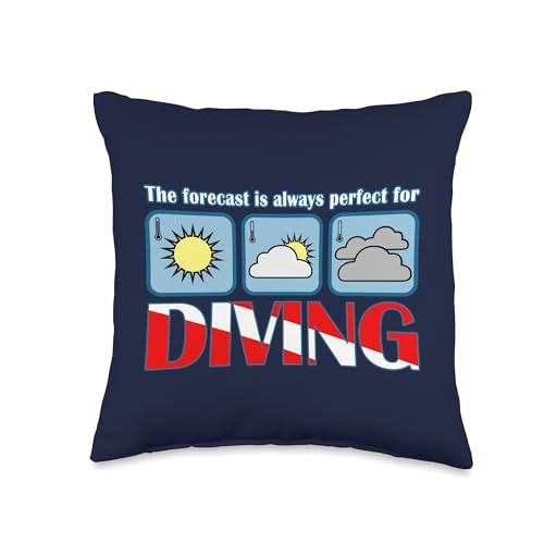 The Forecast Is Always Perfect For Diving Scuba Dive Throw Pillow
