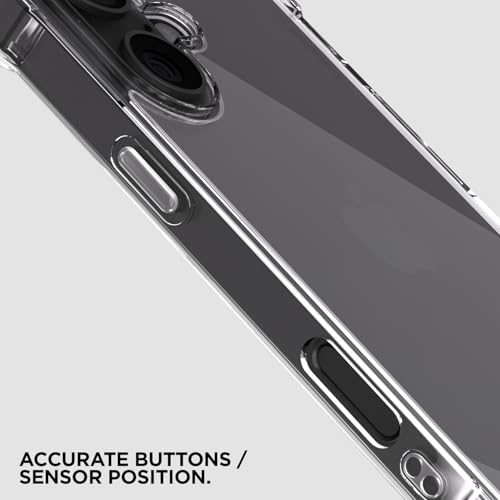 Image of Pikkme Back Cover for iPhone 17 PC + TPU Clear Transparent Raised Edges Shockproof Protective Phone Bumper Case(Transparent)